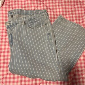Torrid Light Blue and White Striped Jeans